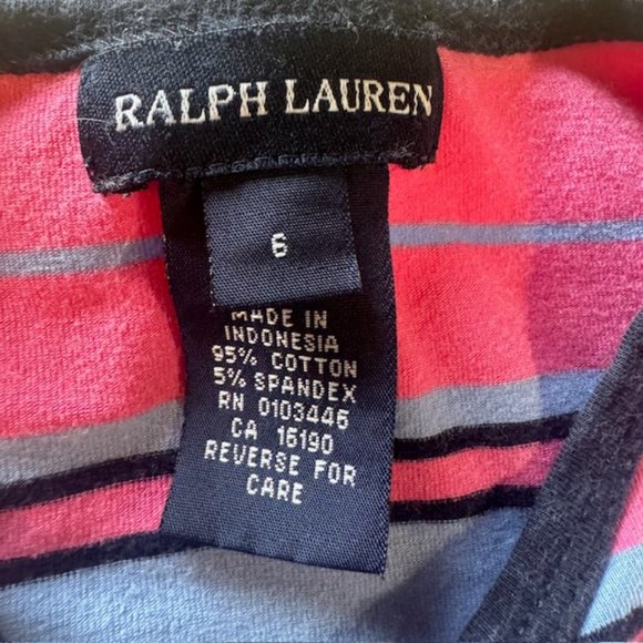 Ralph Lauren Polo Player Pink & Blue Striped Shirt - Picture 2 of 7
